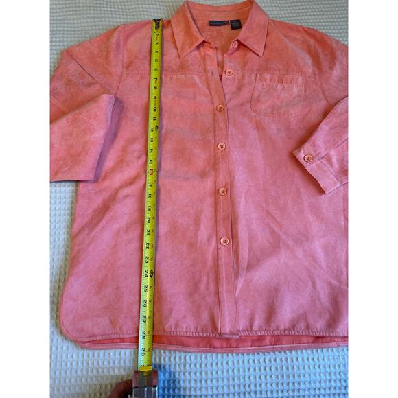 Relativity Faux Suede Button Up Coral/ Pink Chore Jacket Size XL - Picture 7 of 12